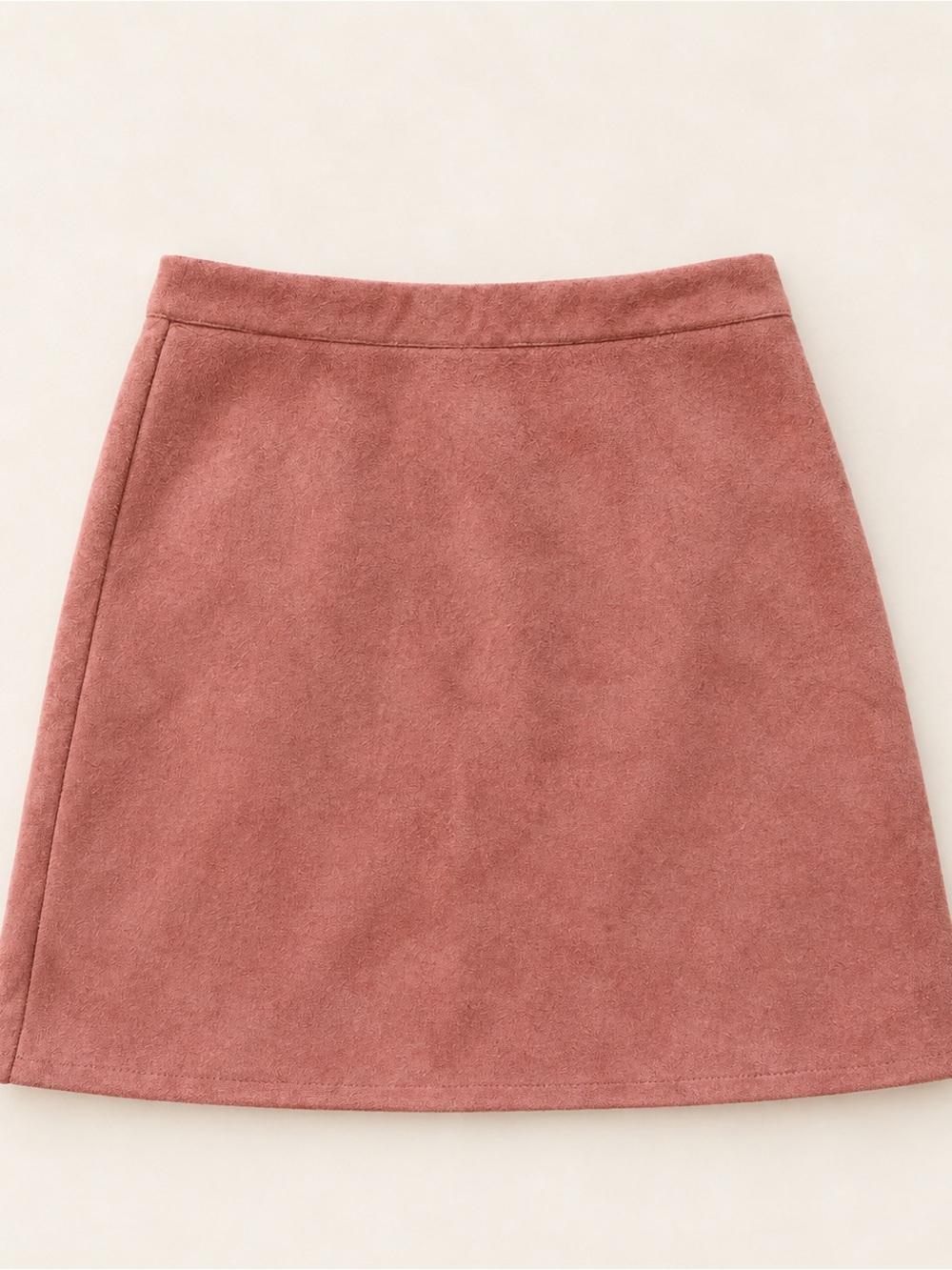 Primark Womens Dusty Rose A-Line Mini Skirt / Suede Look Skirt / Business Casual